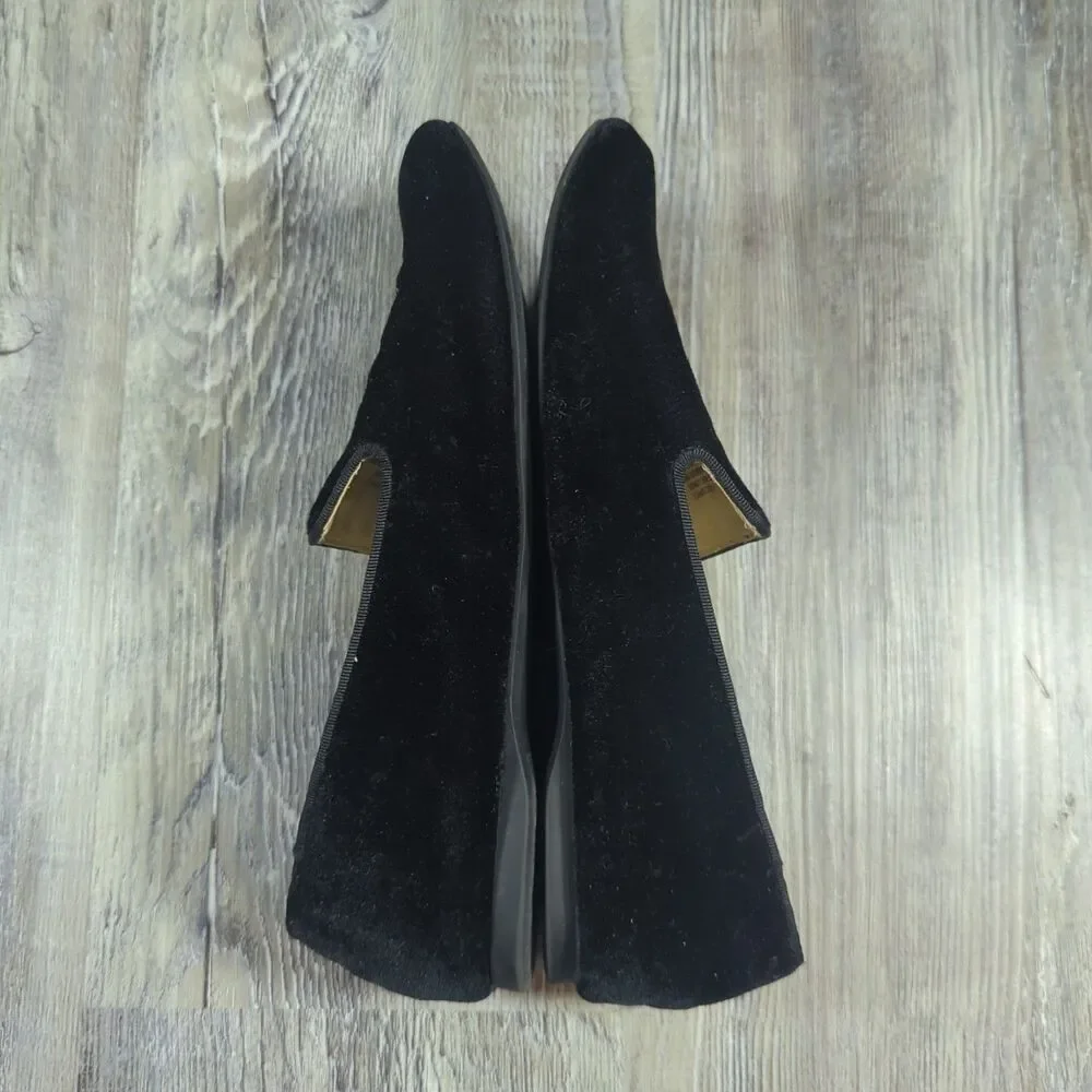Birdies The Starling Black Velvet Flats Slippers Loafers Slip On Women’s Size 7